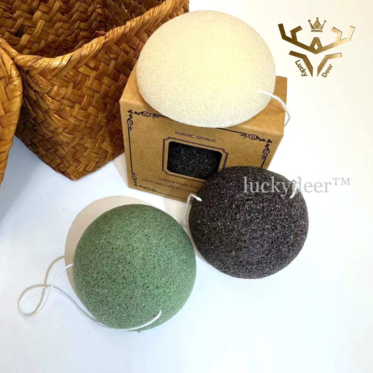 Natural Konjac Plants Fiber Skincare Sponge For Face Cleaning Body Cleansing Makeup Removing Use Konjac Facial Wash Sponge Puff