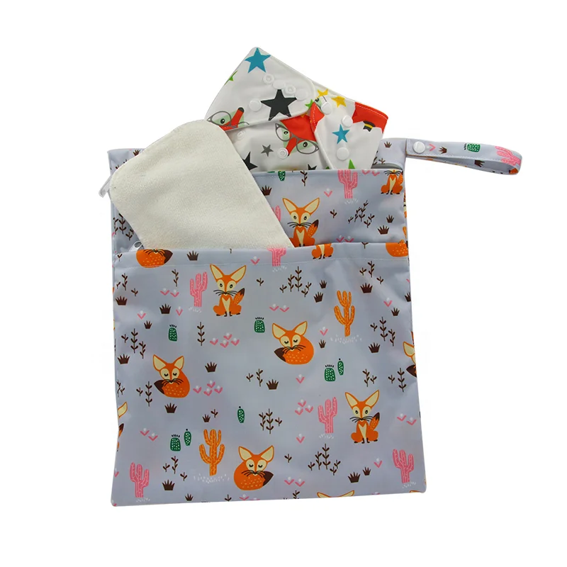 Popular Portable Washable Waterproof Wet Dry Bag With Handle For Cloth Diaper Bag