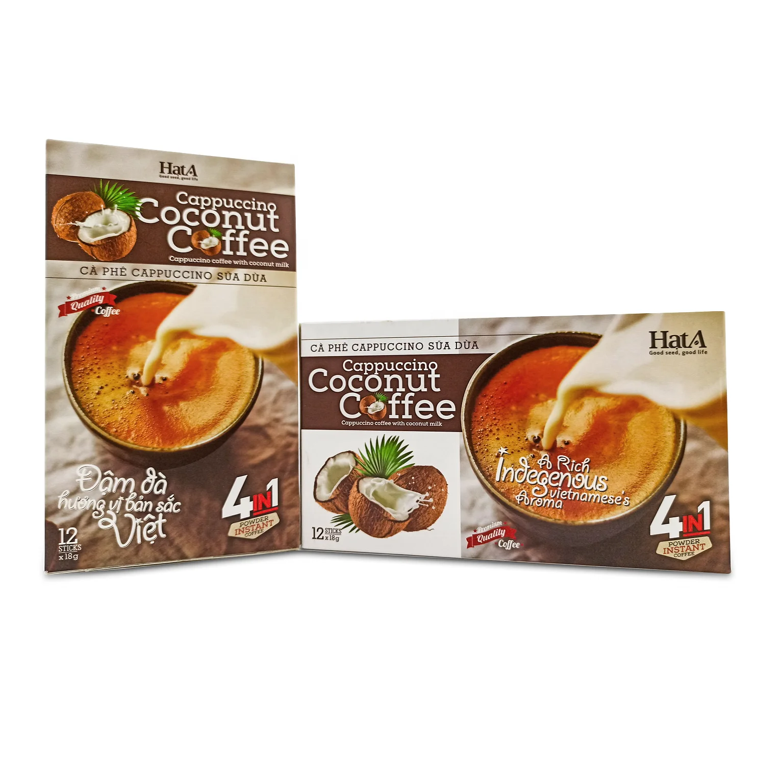 Instant Coffee/High Quality Cappuccino Coconut Coffee 216gram Hat A Cafe Brand,  Vietnamese Product