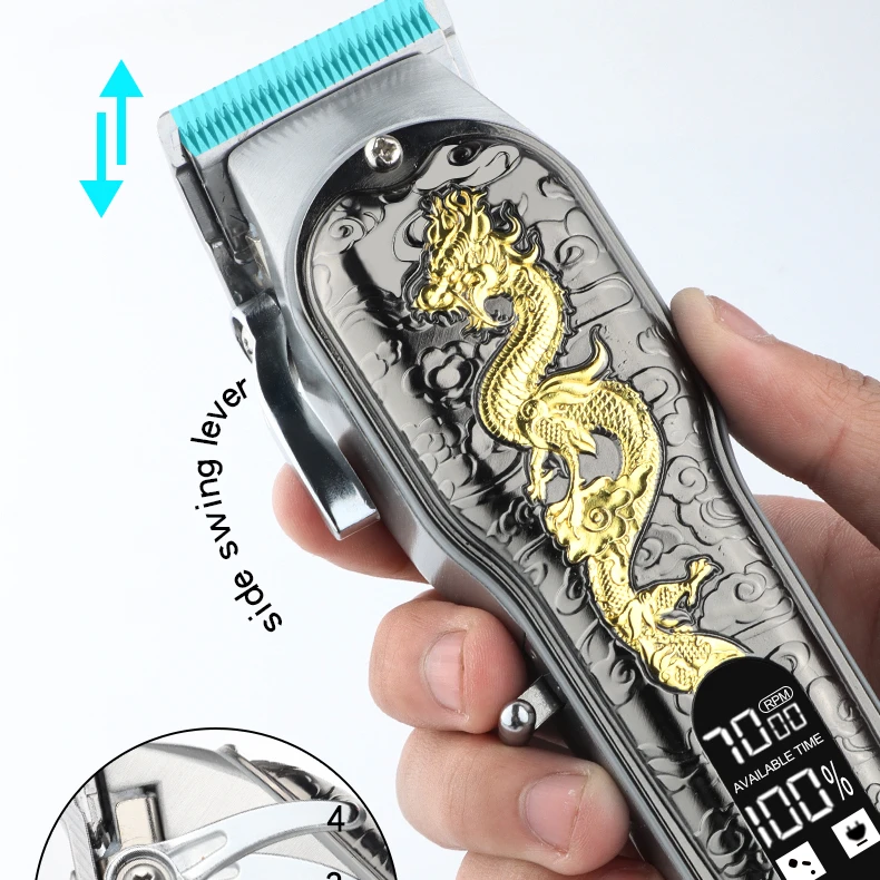 HIENA Hair Clippers for Men T-Blade Trimmer Set Men Professional Cordless Barber Hair Clippers Set with LED Display