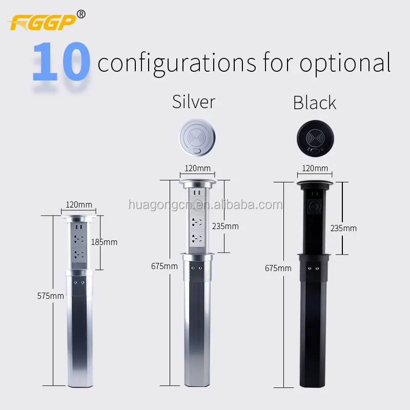 Черная Лидер продаж, фабрика FGGP, моторизованная Выдвижная наружная вилка для кухни, Настольная универсальная розетка schuko из Израиля