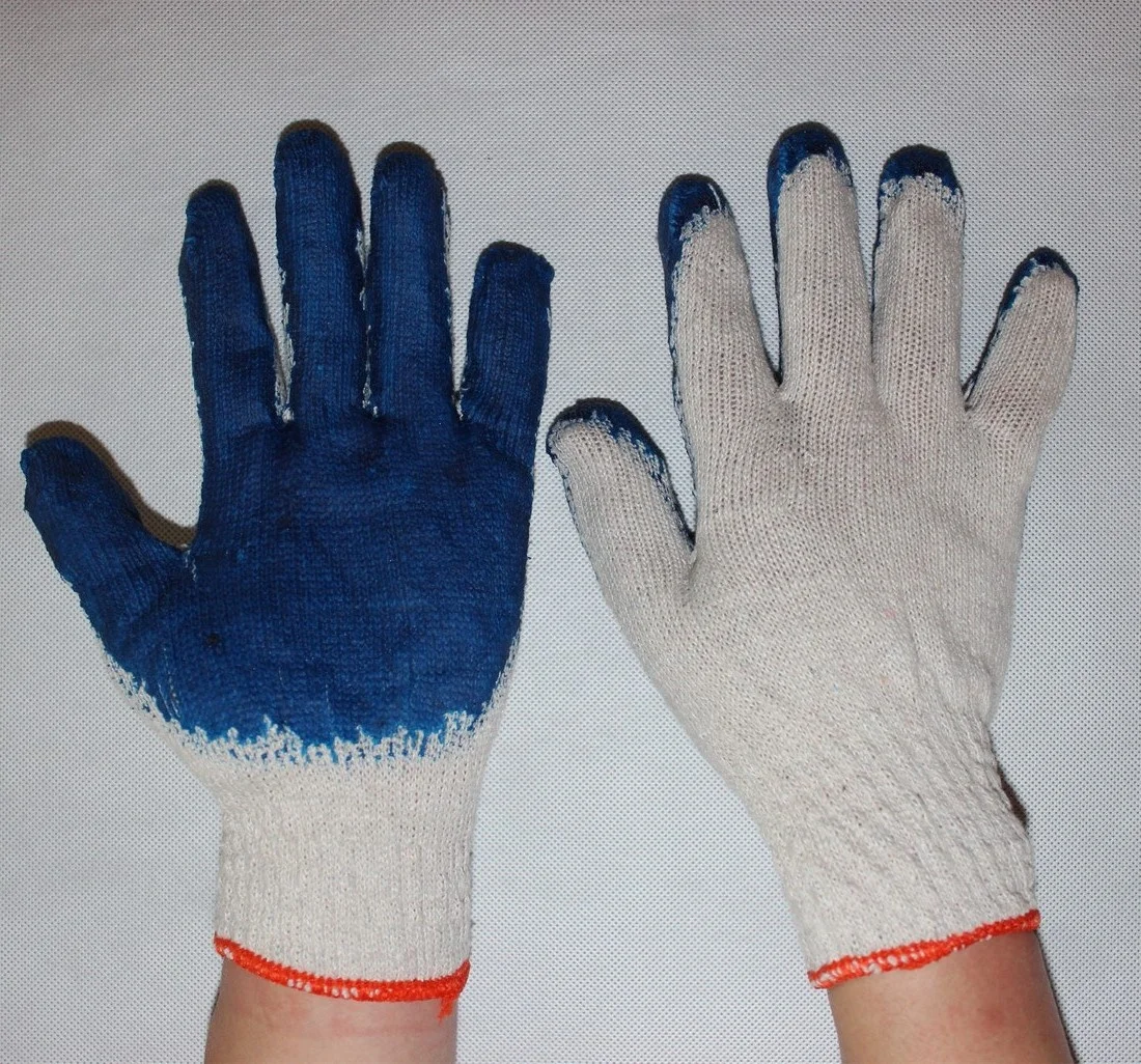 Suncend linho de polialgodao barato 10 г liso borracha luvas revestidas latex