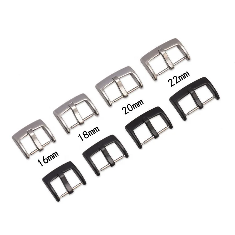 Durable 16mm 18mm 20mm 22mm black and silver metal watch clasp buckle watch strap buckles