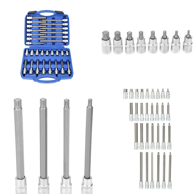 wholesaler hand tools 30pcs 1/2'DR extra long hex Torx bit socket set