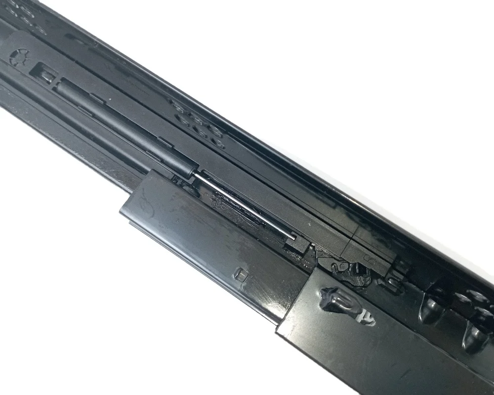 Electrophoretic Black 55cm Single Extension Ball Bearing Slide Unidirectional Drawer Slide with Plastic handel