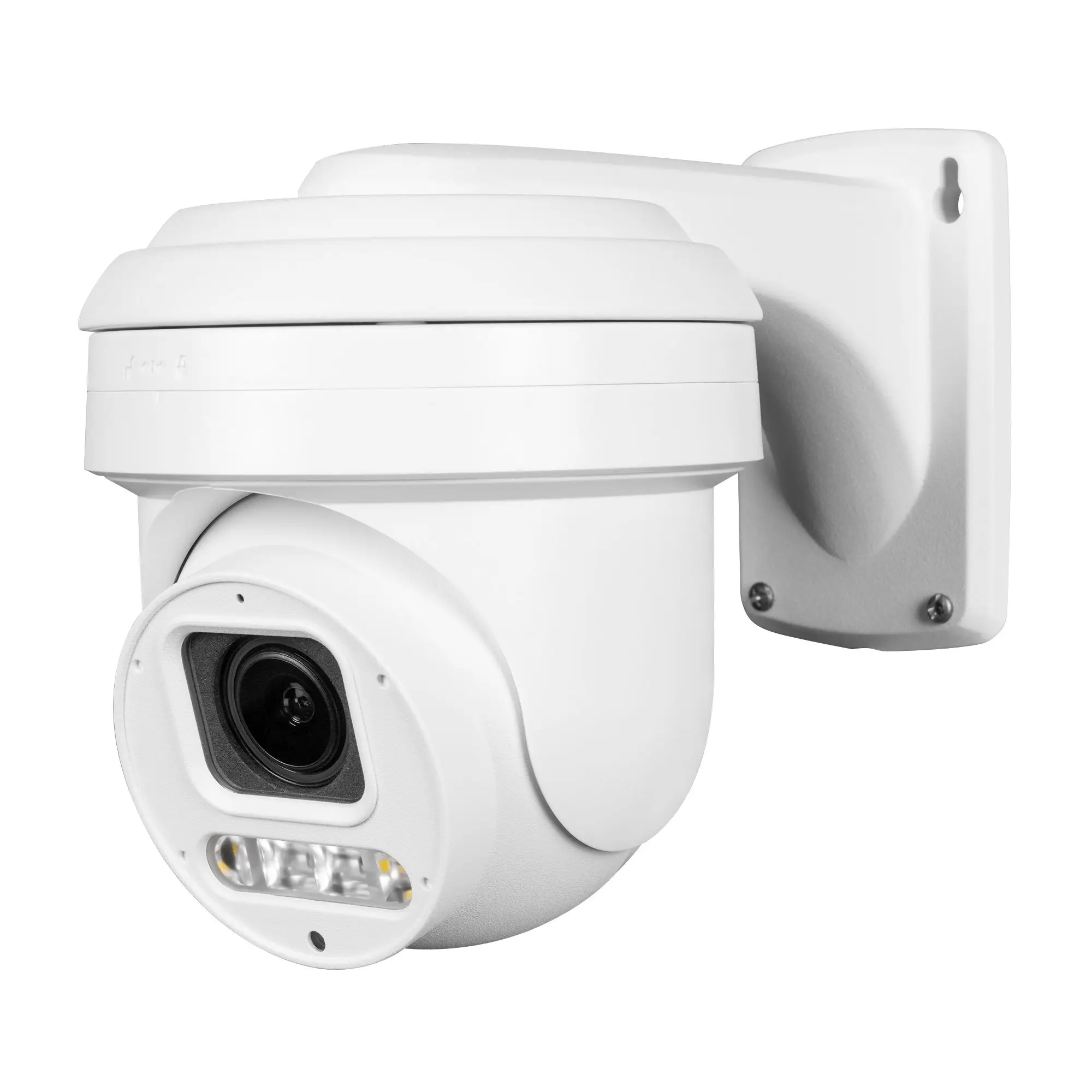 Full Color Active Deterrence 6MP Turret PTZ IP Camera POE 5X Optical Zoom Sound Alarm Build in Mic.&Speaker SD Slot Up to 512GB