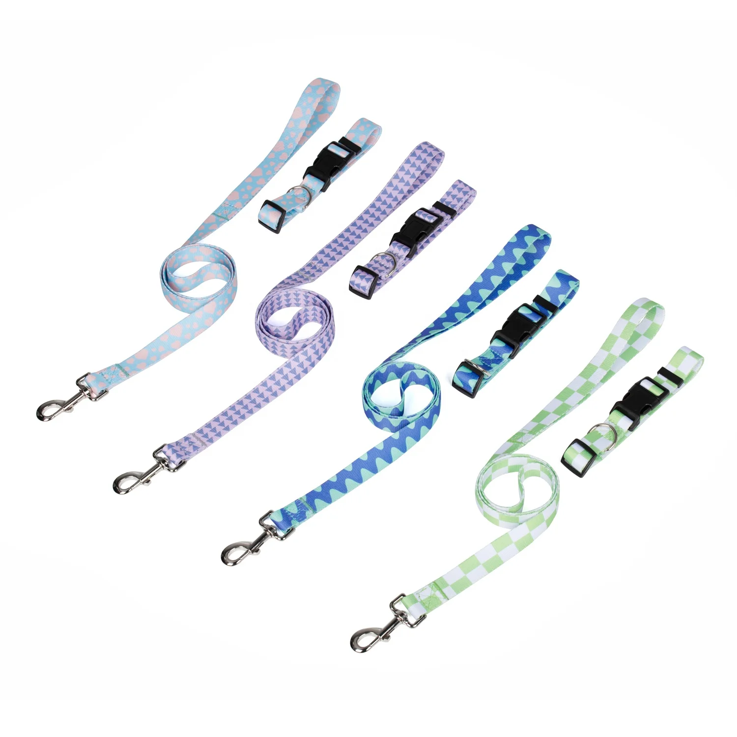 Fashional Custom Printing Style Pet Accessories Dog Collar Leash for Daily Walking