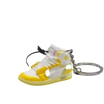 Wholesale fashion trend 3d shoes keychain accept custom mini sneaker keychain creative bag pendant