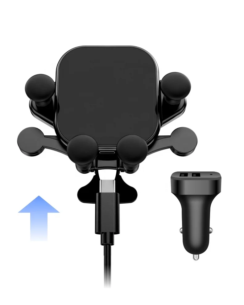 Multi-Protection Free Adjustable 15W Smart Touch Sensor Phone Charging Holder Wireless Car Charger With Stretchable Hook