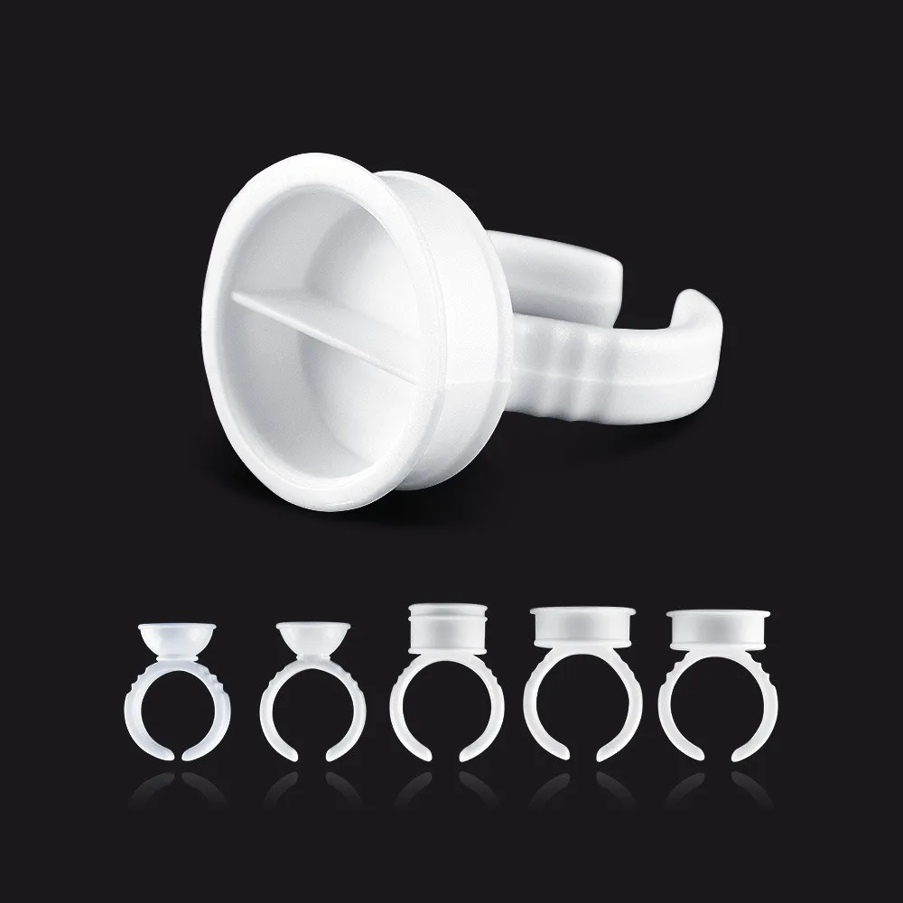 micropigmentation Plastic Ring Shape Tattoo Ink Cups Cap,Disposable Split Glue Rings, Adhesive Pigment Holders