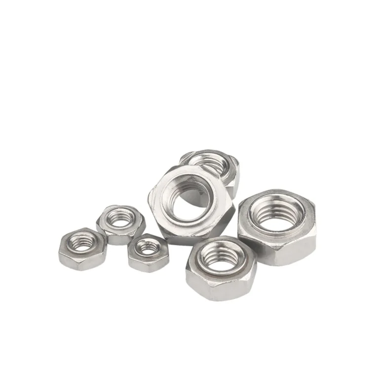 Factory Sale SS304 316 Zinc Coated Stainless Steel Hexagon Hex Weld Nuts M4 M5 M6 M8 M10 M12 ISO GB Mining Spot Weld Nut Din929