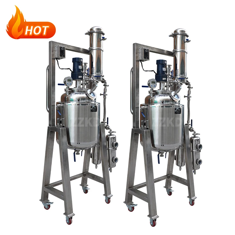 CE Customizable 50l 100l 200l Hemp Oil Purification Fully Jacketed Reactor Stainless Steel for Decarboxylation Reaction