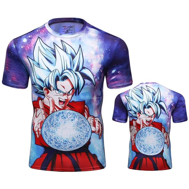 Fashion Custom Printing T-shirts Super Saiyan Son Goku Anime Summer 3D Print Cartoon T Shirt