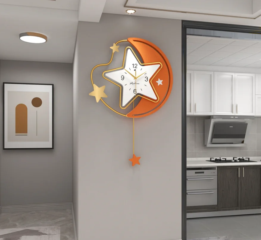Light luxury decorative silent clock creative hanging watch wall arts wall clock for home living room