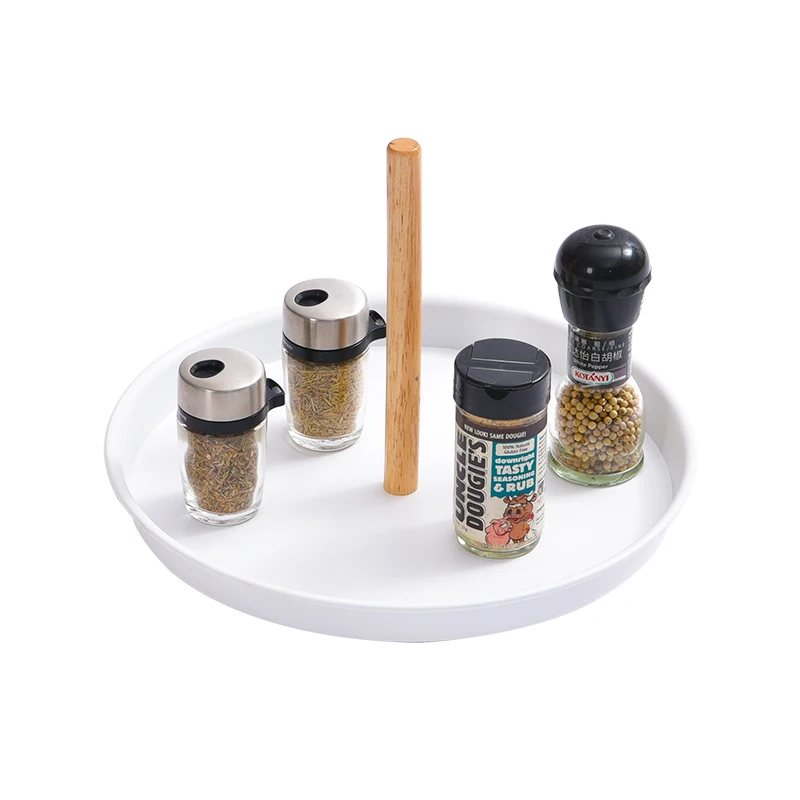 WIREKING Kitchen storage organization spice storage rack lazy susan rotating tray rotating spice rack with handle