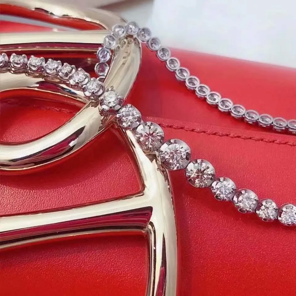 10ct Natural Diamonds H Color 16 inches 40cm 18k White Gold Diamond Necklace Round Cut Diamond Tennis Wedding Necklace