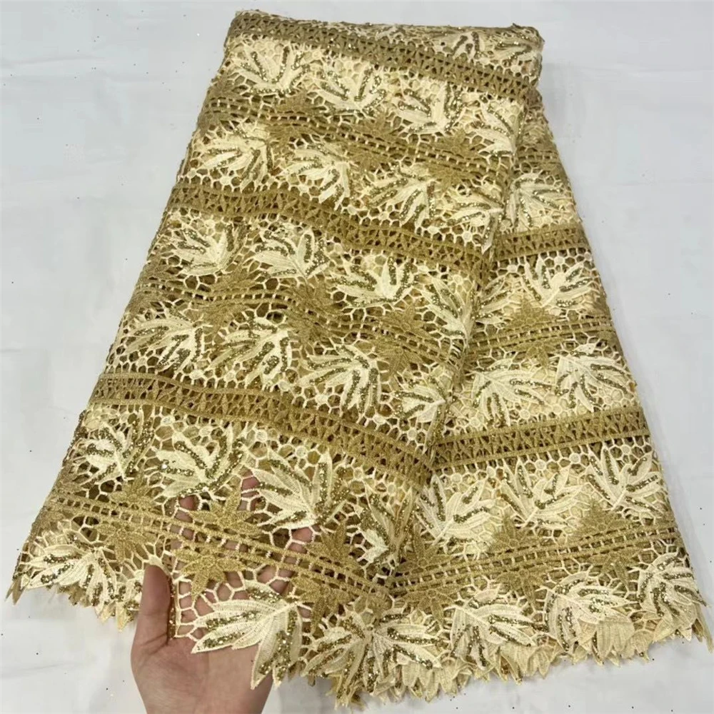 African lace lovely design high quality water soluble ladies skirt fabric wholesale good price 5 yards guipure lace