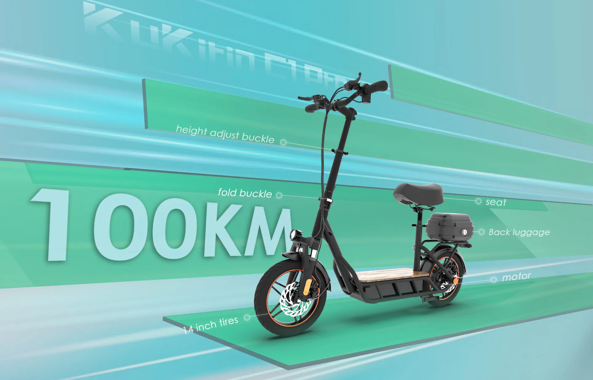 Chinese manufacturer Poland stock range more than 100km 48V kukirin C1 PRO electric motorcycle scooter elektric scooter scuter