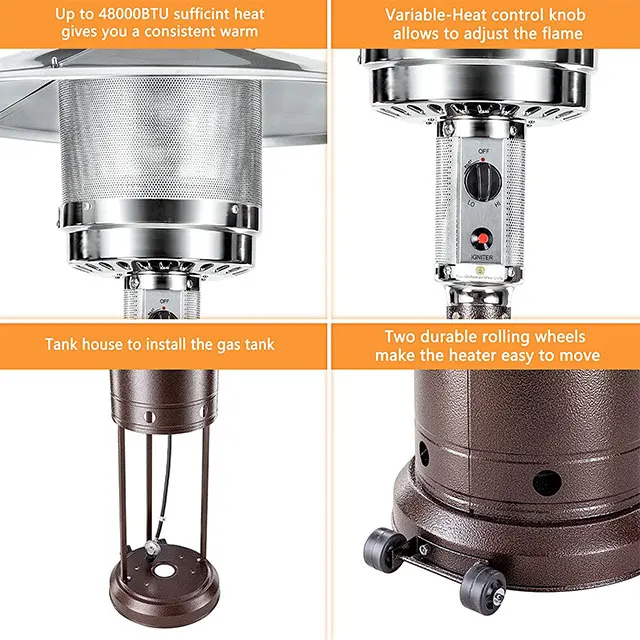 Factory wholesale Outdoor garden umbrella shape gas patio heater