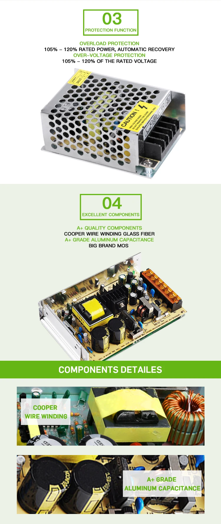Оптовая Продажа с фабрики IP20 светодиодный источник питания серии Full power 36 Вт Dc12V световые трансформаторы AC110-240V драйвер