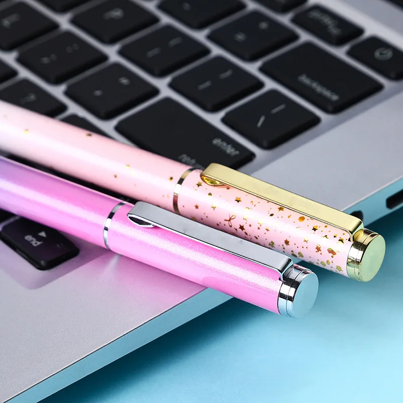 wholesale beautiful lovely metal roller pen custom printed pen floral ballpoint pen with box