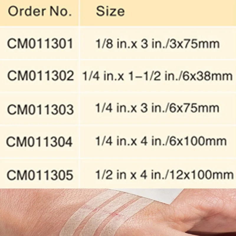 Chinmed Medical Supplies Wound Skin Closure Steri-strip Reinforced Adhesive Wound Closure Strip