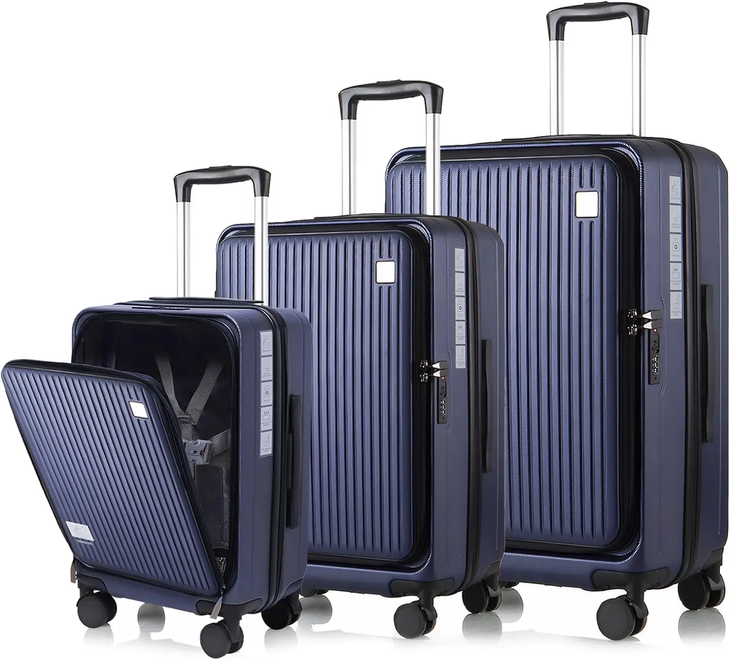ABS New Material Luggage sets- 20 Inch Boarding Box with TSA Customs Lock,front-opening samsonit sets Pull Bar,Travel Bag Set