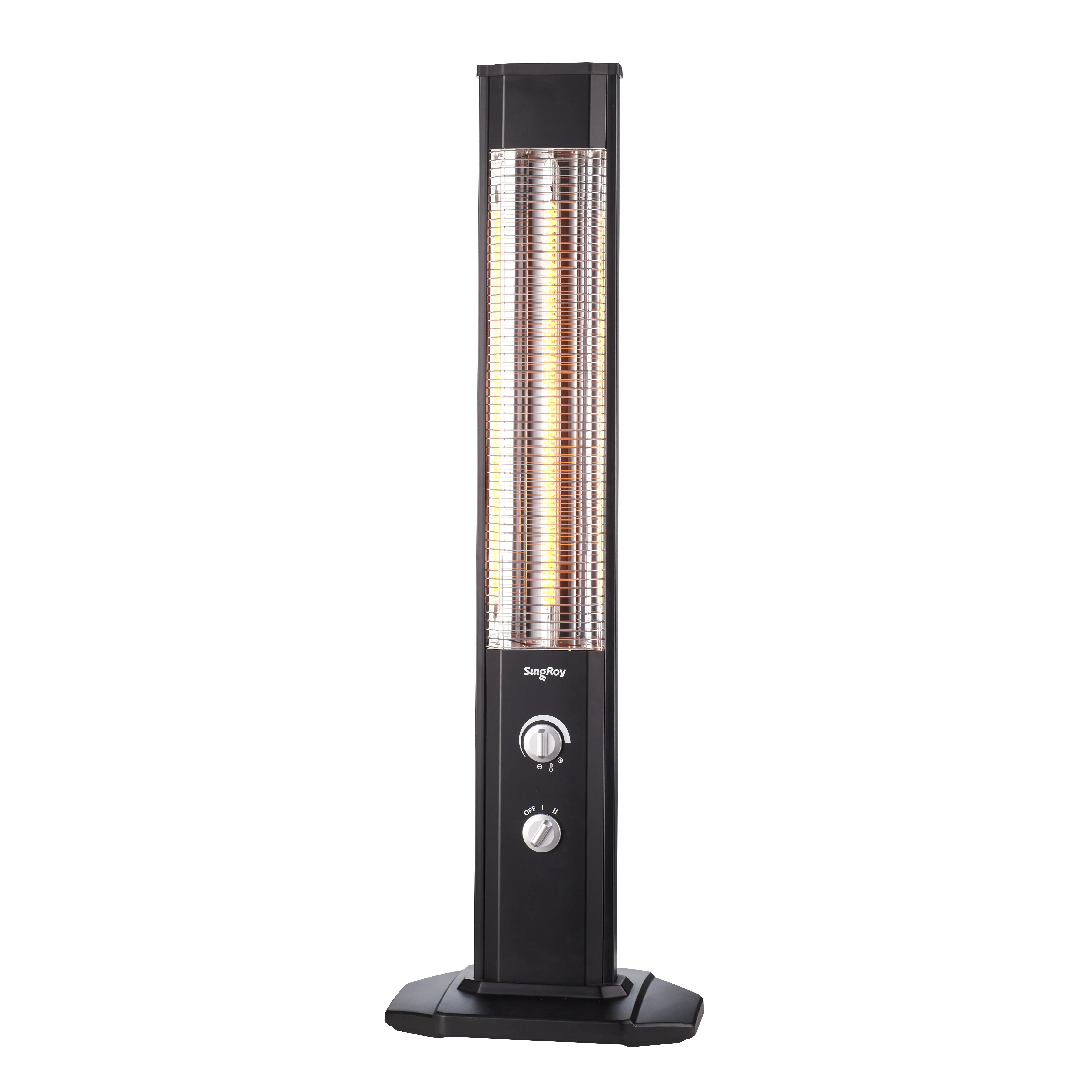 Freestanding 1500W IP34 Carbon Fiber Tube Silent Heating Infrared Heater With Mechanical Knob