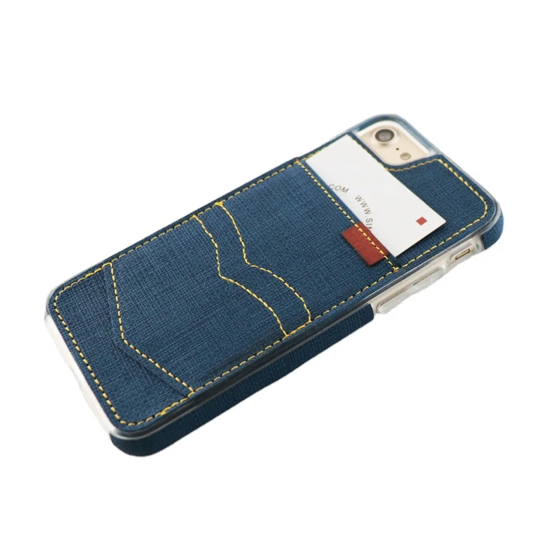 PU leather material denim texture card holder phone case mobile back cover online shopping