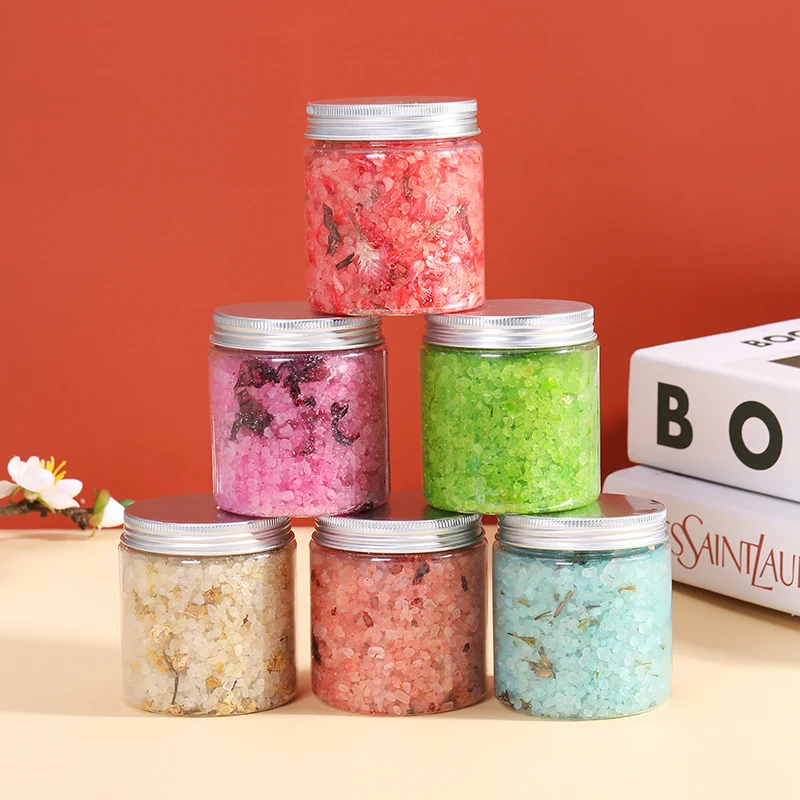 Hot selling custom private label dried flowers muscle relief relaxing natural sea bath crystals salt