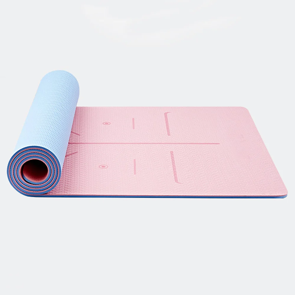 Новинка 2021, высокотехнологичный двухслойный Коврик для йоги из ТПЭ с направляющей позиции формования, выполненный по индивидуальному заказу
