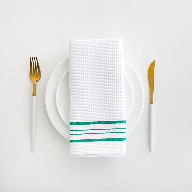 100% cotton Linen Tea Towel Set Printed yarn-dyed waffle Kitchen Tea towels Custom dish Towel for women Wholesale