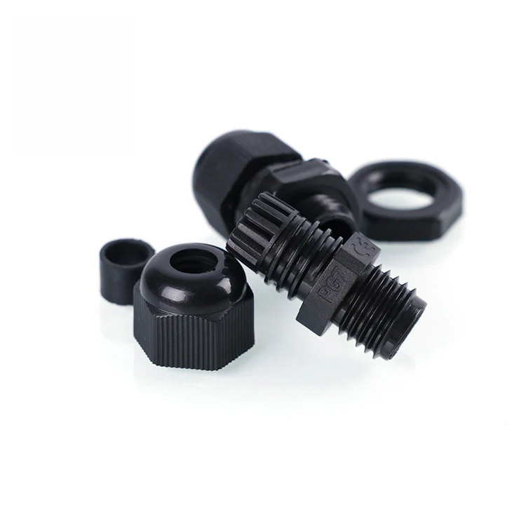 Plastic joint IP67 waterproof connector with CE PG7 nylon cable glands