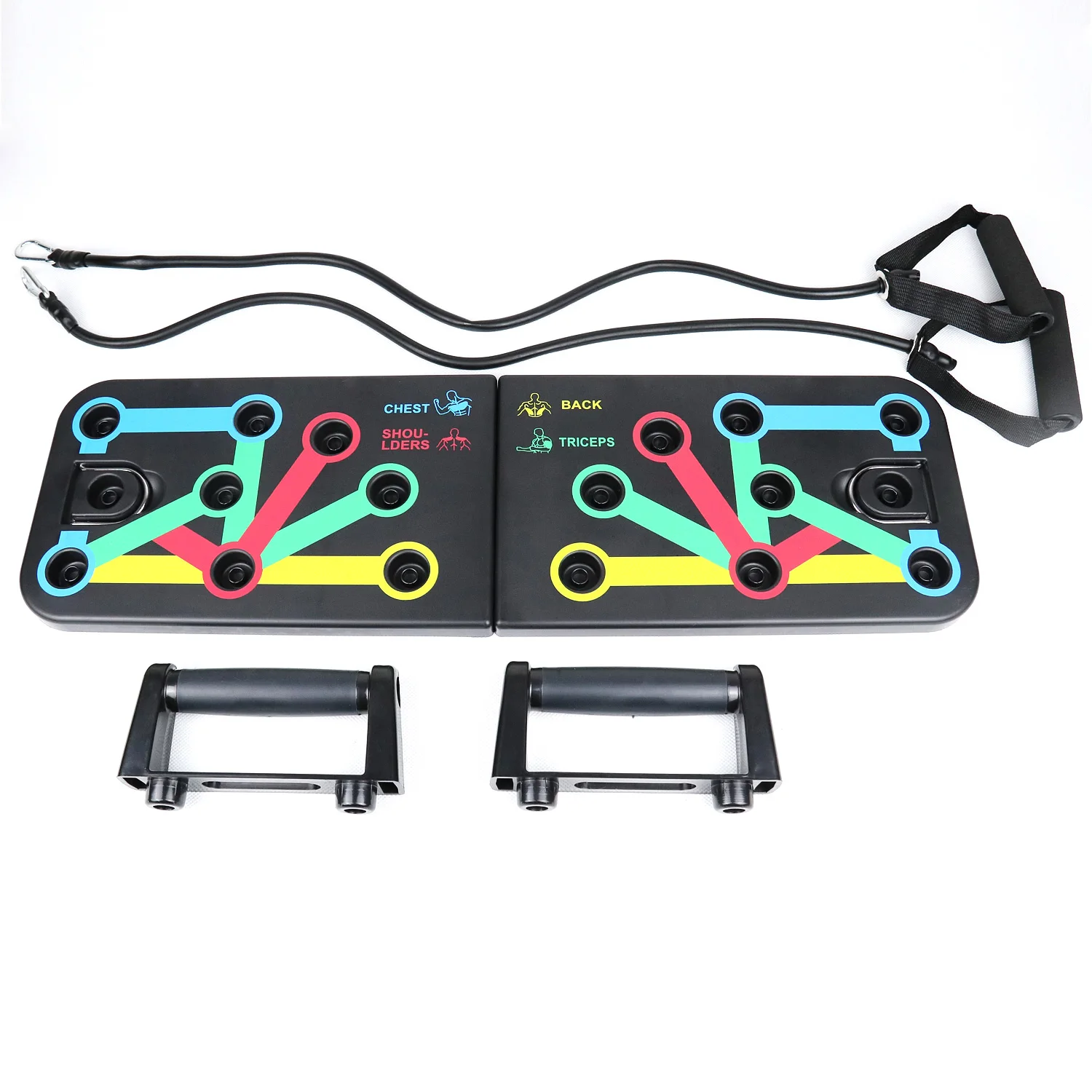 
2020 New Design Portable 10 IN 1 Push Up Board With Resistance Band 