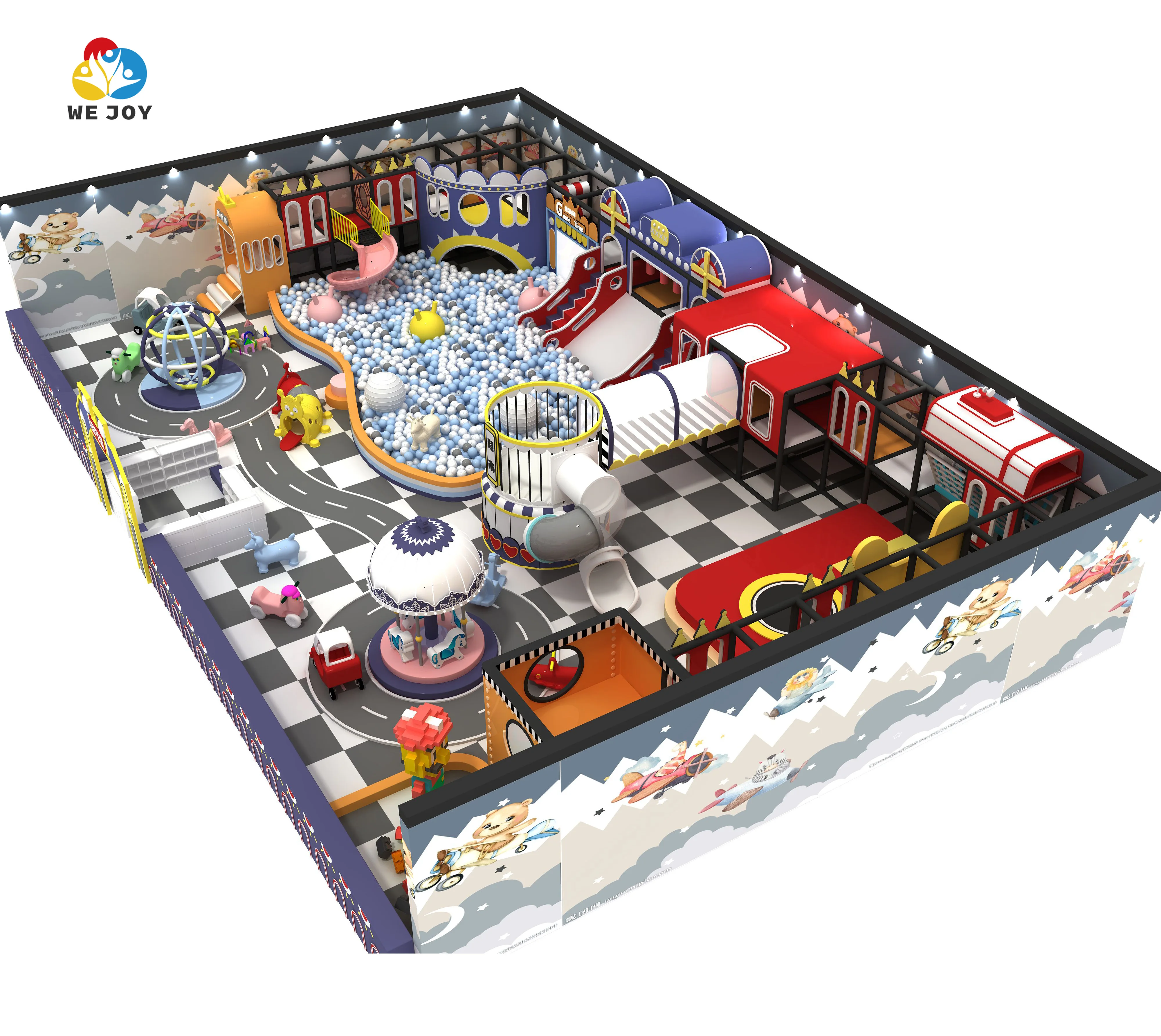 wonderful soft children Playground Multi Combination indoor playgrounds equipment with soft toys climbers and slids