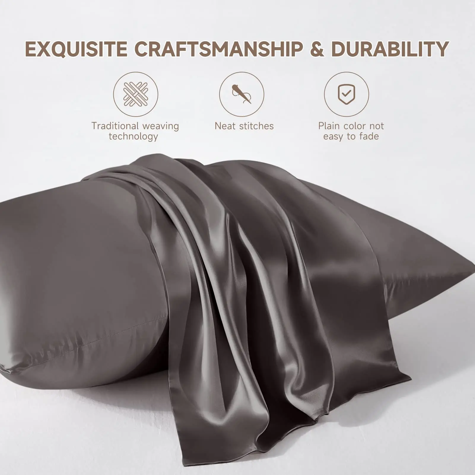Luxury pure 100% mulberry natural silk pillowcase with zipper or envelope silk pillow case
