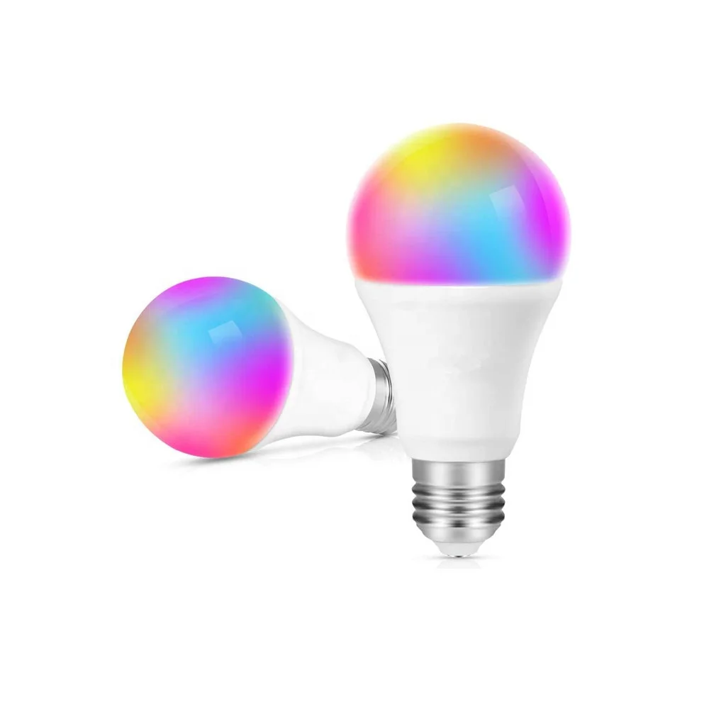 
With Aamzon Google 2 Years Warranty A60 A19 E27 Smart Light Bulb Home Assistant Smart Wifi RGBCW LED Bulb A60/A19 AC 7W -20 - 40 