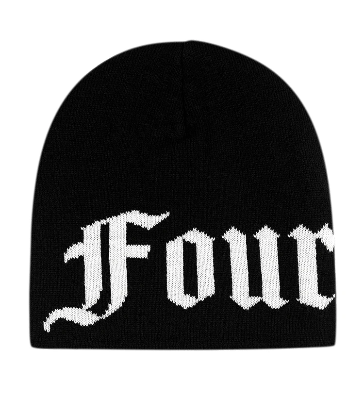 Manufacturer blank winter logo custom logo 100% acrylic knit jacquard beanie hats