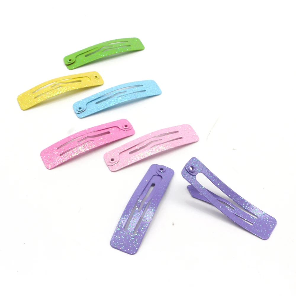 
Lirong 18Pcs Multi-Color With Glitter Rectangle Shaped baby snap clips Metal Hair Clips 4Cm Hair Decoration With Gift Box 