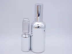 30ml silver boston round  glass cosmetic tincture bottles