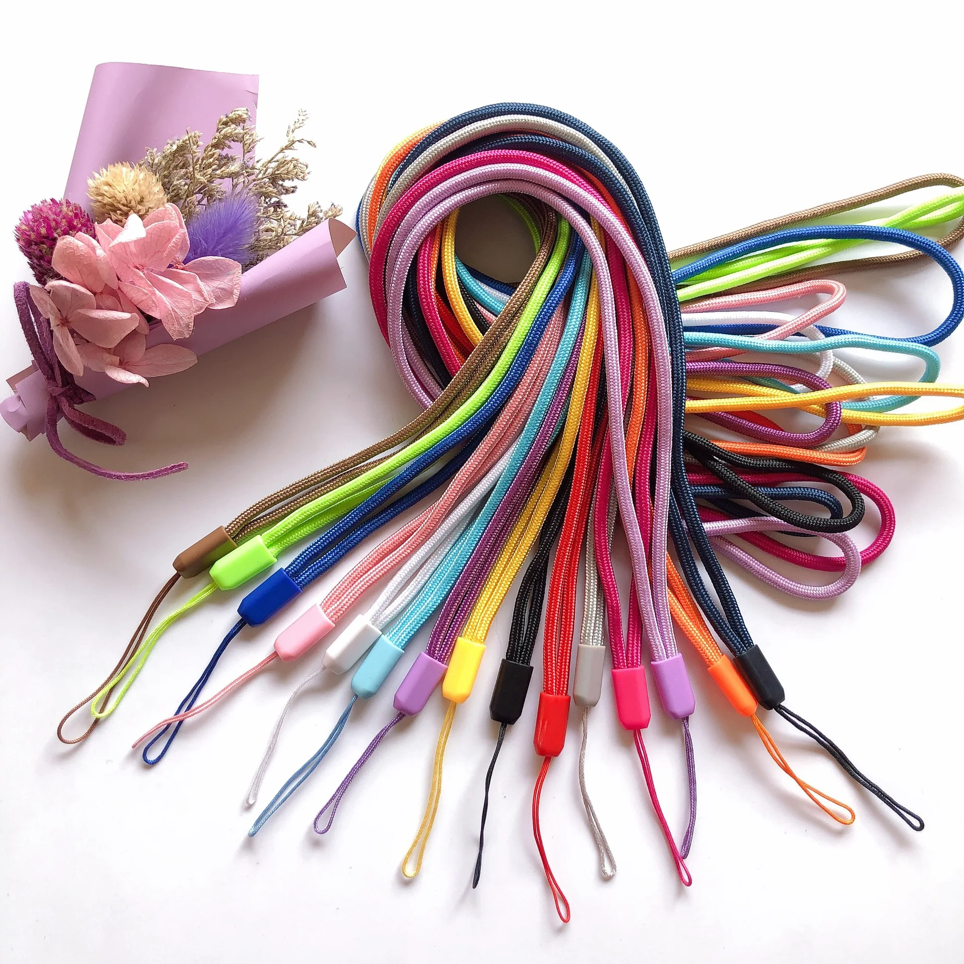 High Quality Round Nylon Braided Mobile Phone Lanyard Trendy Portable Phone Lanyard