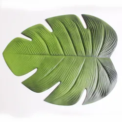 Tropical Artificial Palm Leaves Mat EVA Coasters Cup Bowl Pad Mat Coffee Tea Cup Drink Coaster for Hawaii Theme Party Decor