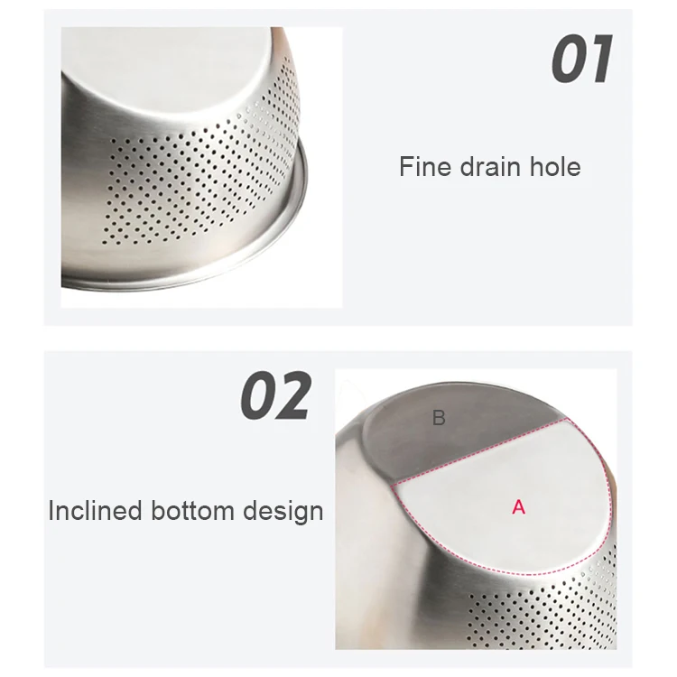 Hot Selling Salad Bowl Beat Eggs Basin Stainless Steel Mixing