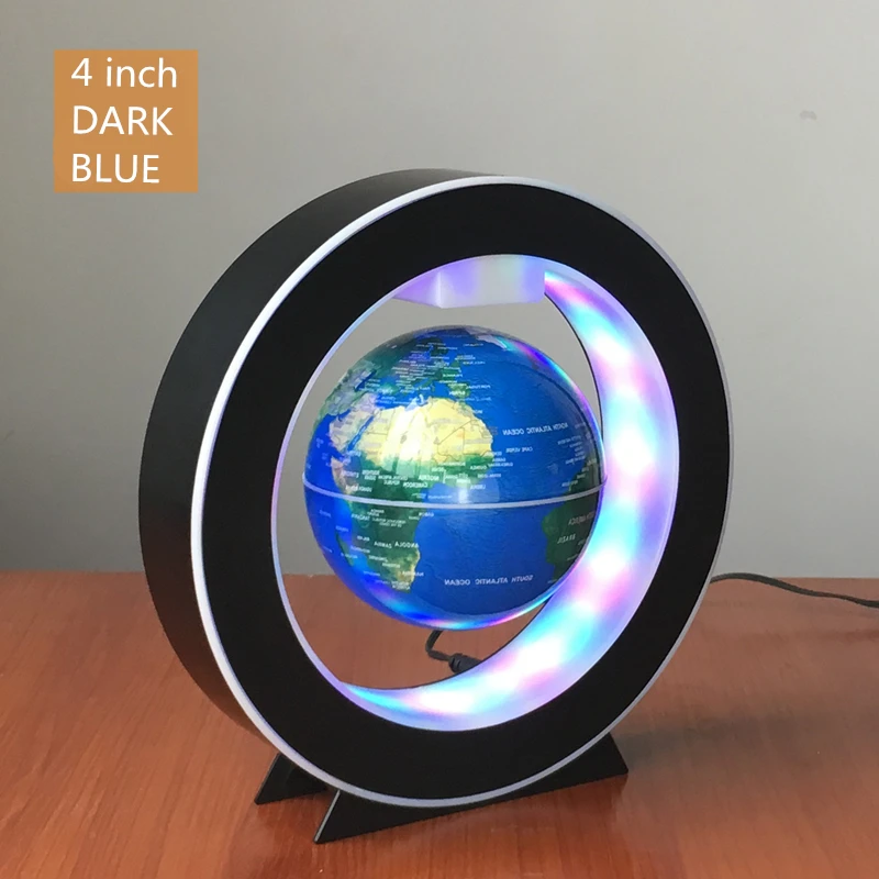 
O Shape Levitation Floating Globe Rotating Magnetic World Map Colorful LED Lamp Gift Decoration Novelty Lighting 