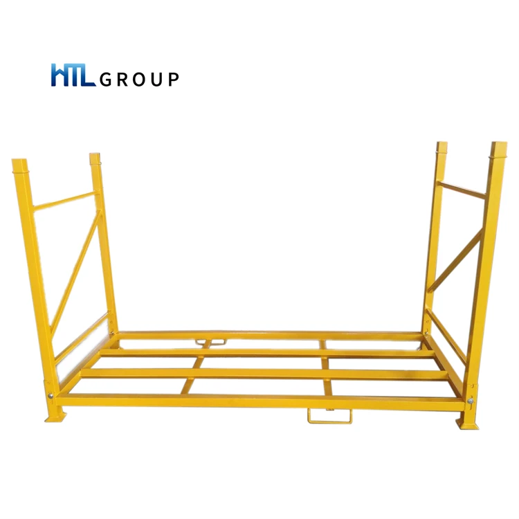 Easy assemble strong stable save space steel welded truck bus foldable stackable tire pallet