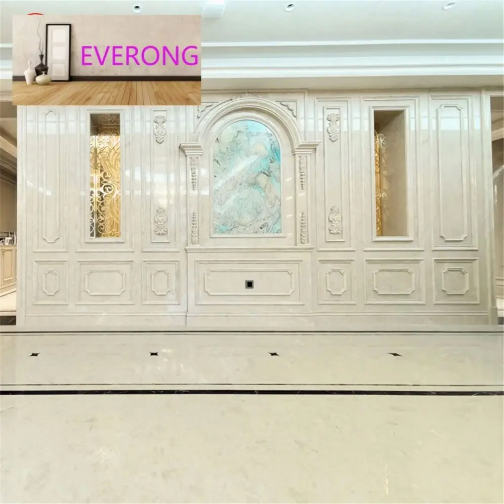 luxury villa marble stone house decor cream marble floor tiles beige marble waterjet customization China factory price