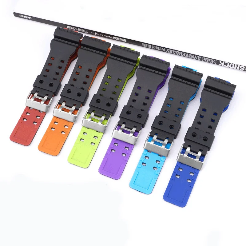 Двойной ремешок для Casio GA100/110/120/140/300/400/700 мужской спортивный водонепроницаемый браслет из смолы сменный часов