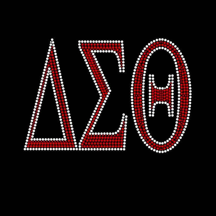 Sparkle Delta sigma theta Motif Logo Iron On Rhinestones Transfer For Clothes
