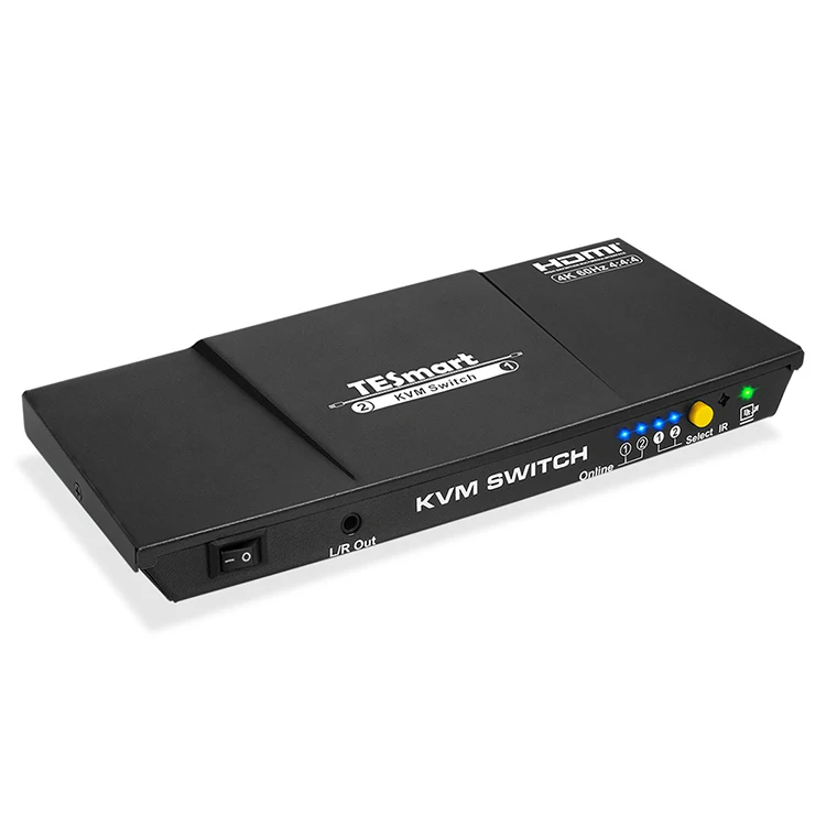 Factory Price 2x1 HDMI KVM Video Switch 4K@60Hz 4:4:4 HDMI KVM Switcher