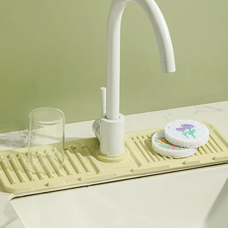 Customize Kitchen Sink Splash Guard Reusable Silicone Draining Mat Fast Drying Stone Sink Tray Faucet Mat
